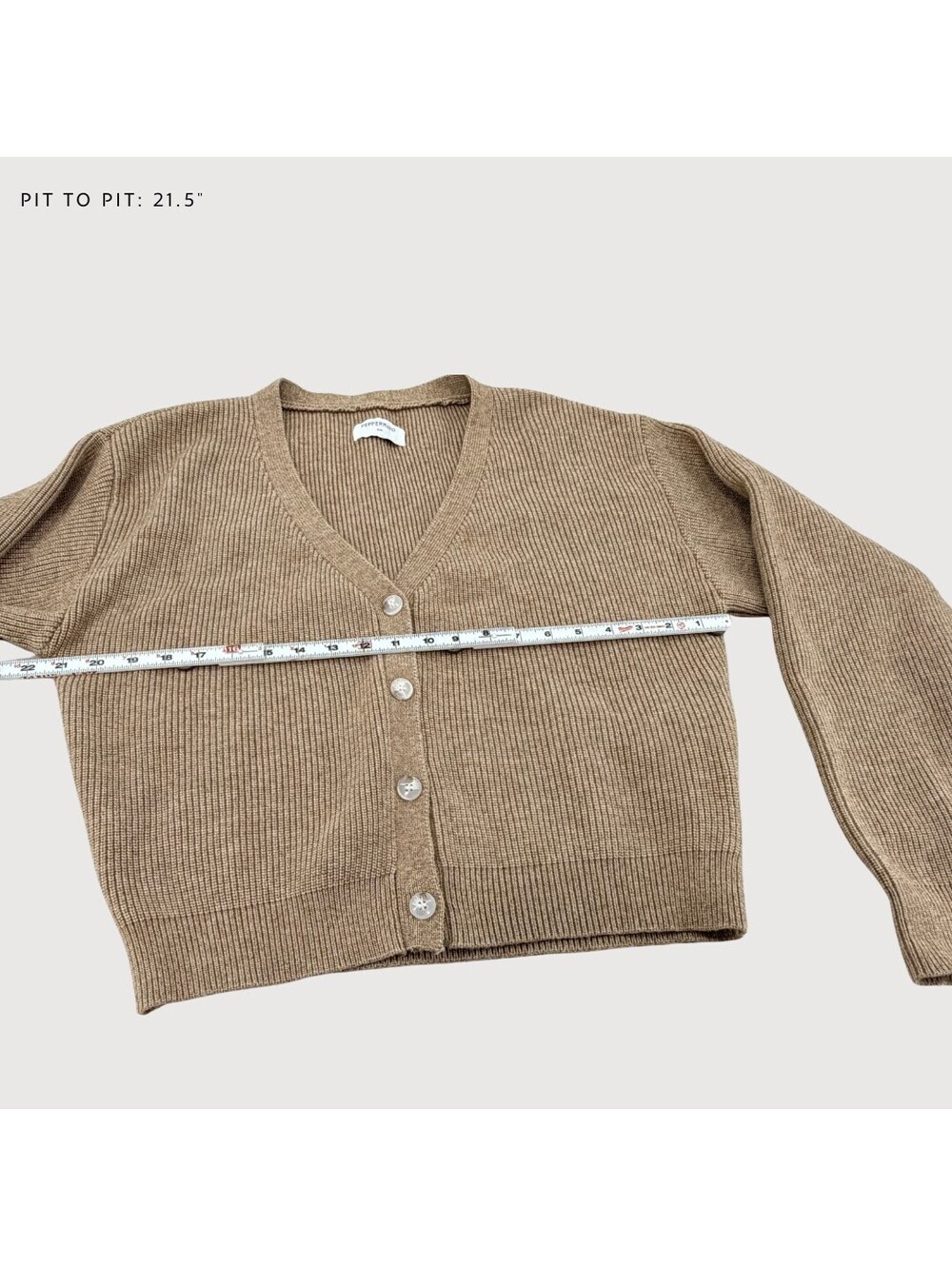 Peppermayo Orla Knit Cardigan Sweater Taupe S/M - Picture 7 of 9